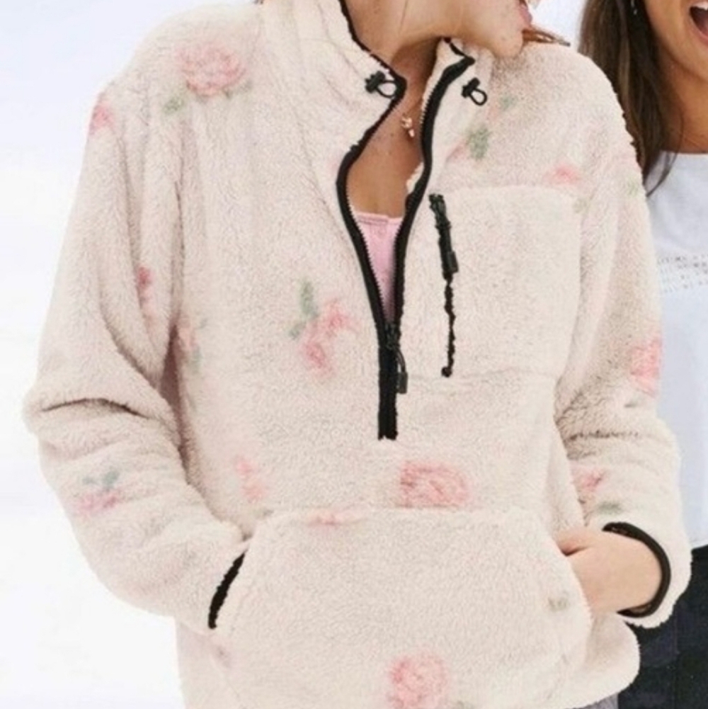 Victorias Secret Pink Teddy Half Zip